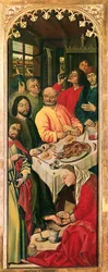 De opstanding van Lazarus drieluik, rechterpaneel van Maria Magdalena die de voeten van Christus wast, 1461